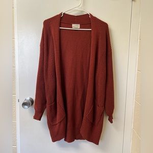 Oversized Red Cardigan